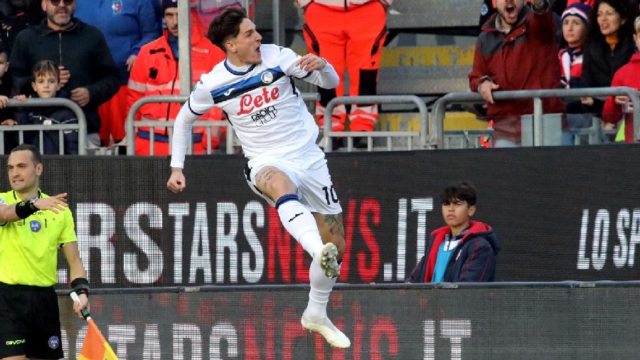 Pemain pengganti Nicolo Zaniolo mencetak satu-satunya gol kemenangan Atalanta atas Cagliari di Serie A Italia.