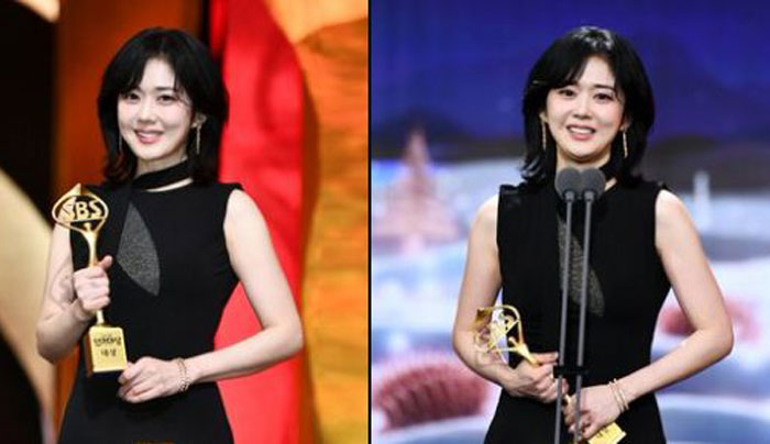 Jang Nara tak menyangka setelah 22 tahun berkarir di dunia akting akhinya meraih Daesang di ajang SBS Drama Awards 2024.