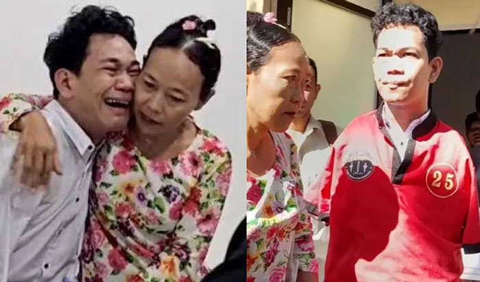 Agus menangis histeris ditahan Kejaksaan Negeri Mataram. Ancaman 12 tahun penjara.