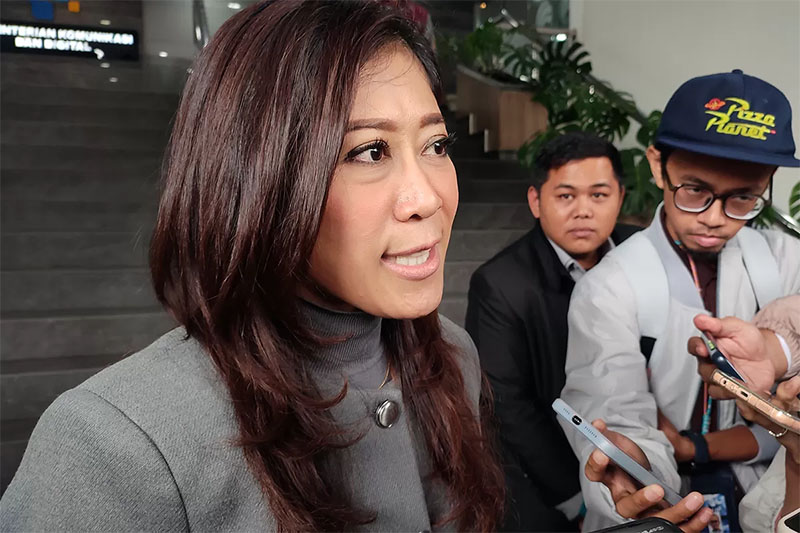 Menkomdigi Meutya Hafid saat ditemui di kantornya, Jakarta Pusat, Kamis (9/1).