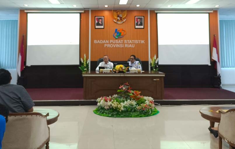 Badan Pusat Statistik Provinsi Riau menggelar rilis data perekenomian Riau terbaru yang digelar di Kantor BPS Riau, Rabu (15/1/2025).