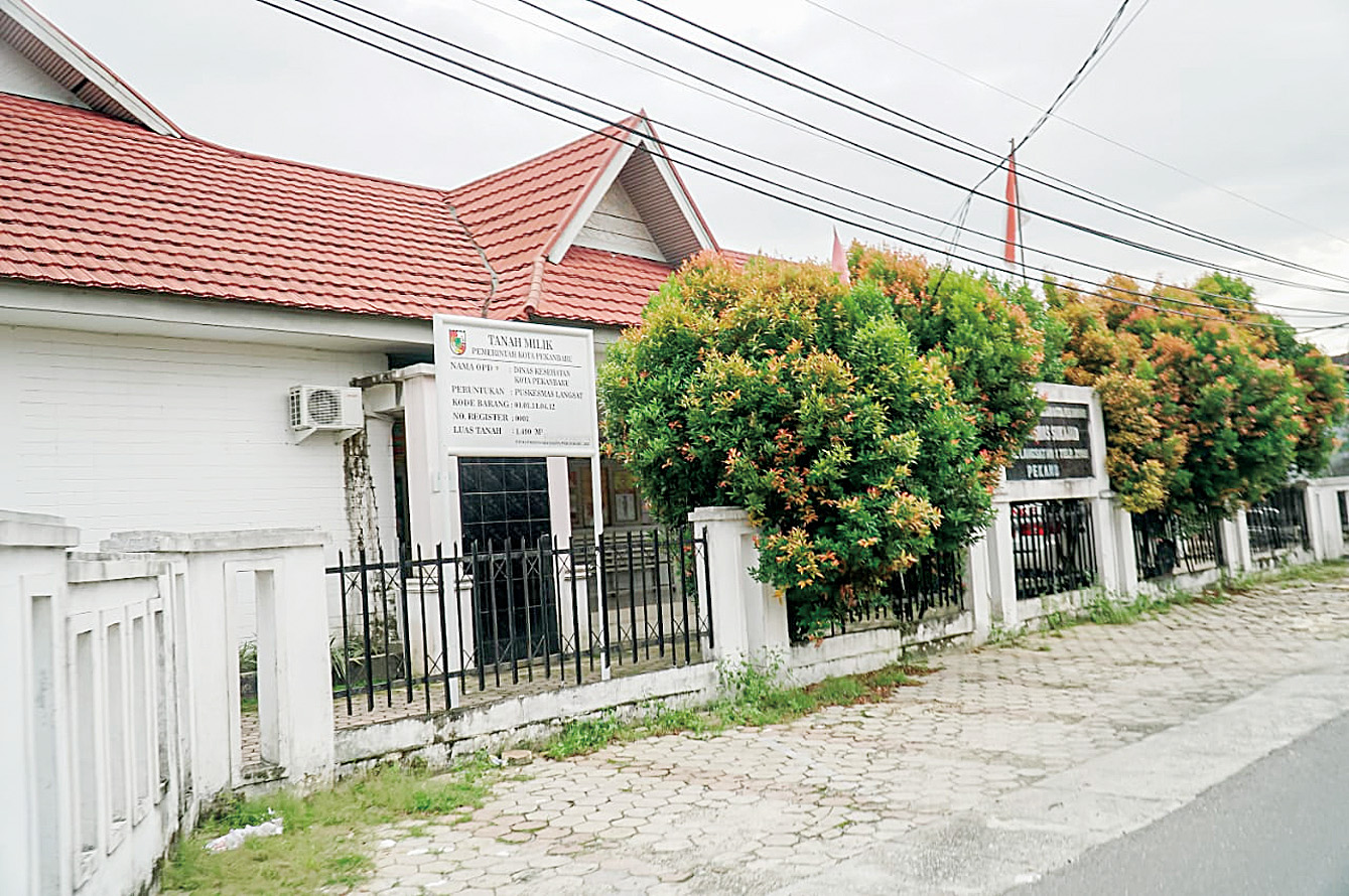Kondisi Puskesmas Langsat Pekanbaru di petang hari, Senin (20/1/2025).