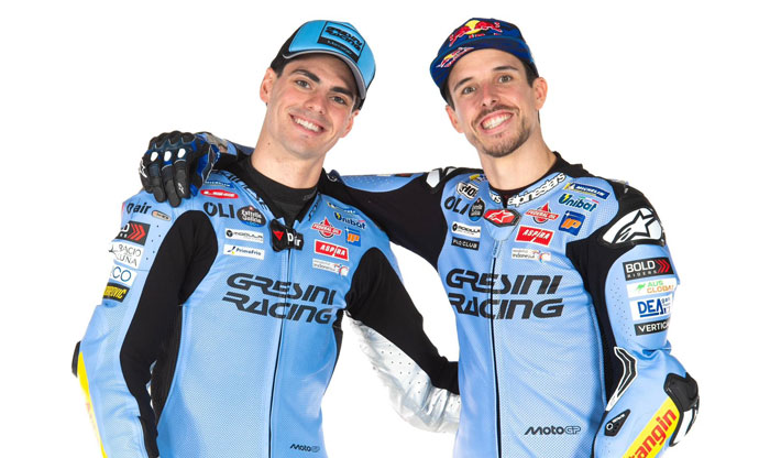 Dua pebalap Federal Oil dan Gresini Racing, Fermin Aldeguer dan Alex Marquez.