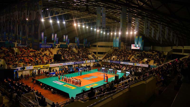 Suasana GOR Ken Arok, Malang yang merupakan venue pertandingan Putaran Pertama PLN Mobile Proliga 2025 Seri Malang pada 17-19 Januari 2025.
