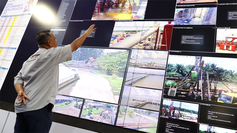Teknologi I-CCTV memantau aktivitas pekerjaan di lapangan dalam pemenuhan aspek HSSE.