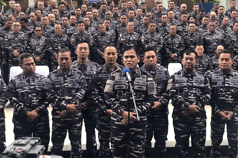 KSAL Laksamana TNI Muhammad Ali membuka Rapim TNI AL 2025 di Mabesal pada Kamis (6/2).