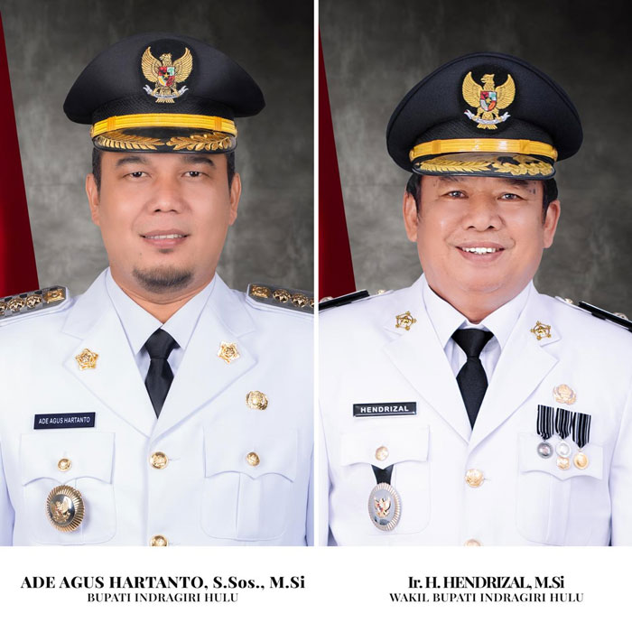 Bupati Inhu, Ade Agus Hartanto S.Sos dan Wabup Inhu, Ir H Hendrizal MSI.
