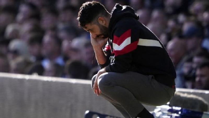 Ruben Amorim tampak putus asa hampir sepanjang babak pertama saat Manchester United tertinggal dari Everton.
