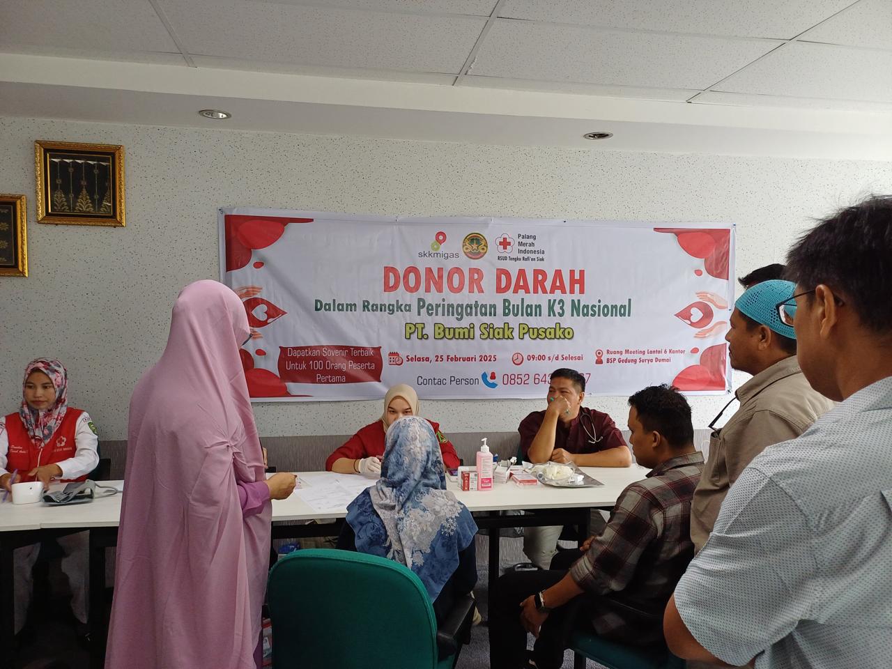 PT BSP menggelar kegiatan donor darah dalam rangka peringati Bulan K3 2025.
