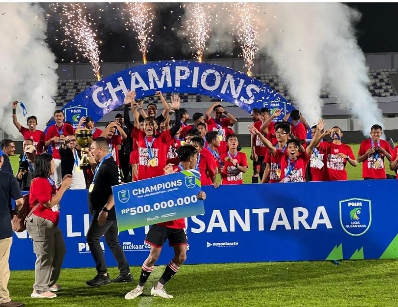 Sumut United FC dinobatkan sebagai champion PNM Nusantara usai mengalahkan perlawanan Tornado FC di Stadion Indomilk Arena, Tangerang, Banten, Kamis (27/2/2025) malam.