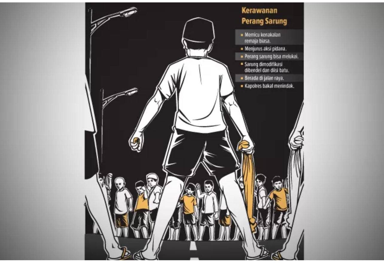 Ilustrasi Perang Sarung.