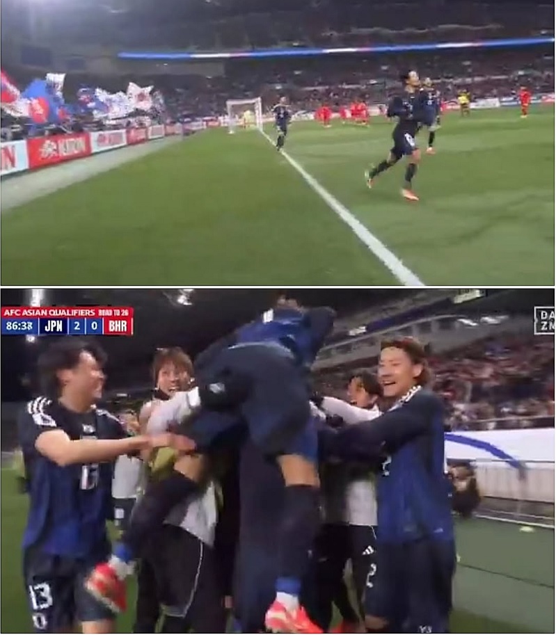 Jepang kalahkan Bahrain 2-0 lewat gol Daichi Kamada  dan Tafefusa Kabo untuk menjadikan Jepang tim pertama lolos ke Piala Dunia tahun depan.