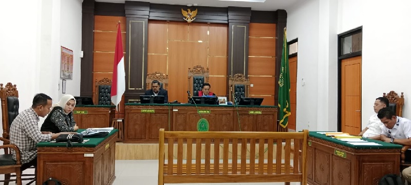 Sidang Prapid anggota DPRD Kuansing, Aldiko Putra di Pengadilan Negeri Telukkuantan, Selasa (25/3/2025).
