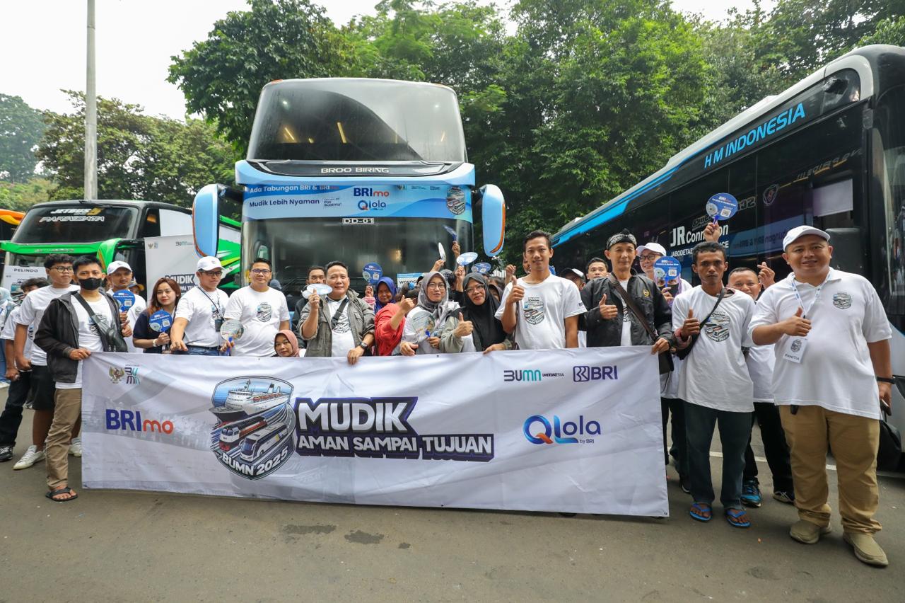 BRI Group memberangkatkan 8.482 pemudik dengan 170 bus ke berbagai kota di Pulau Jawa dan Sumatera