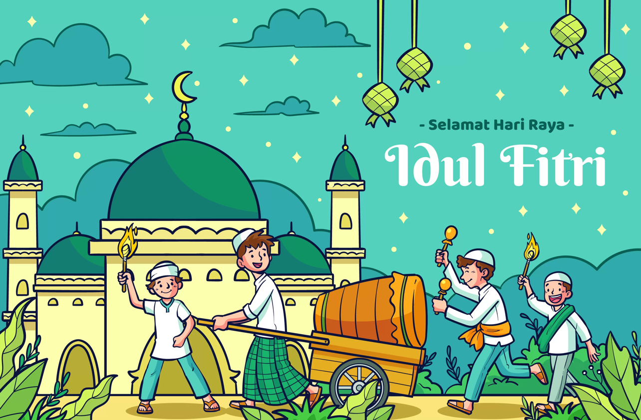 Ilustrasi Ucapan Selamat Hari Raya Idulfitri.