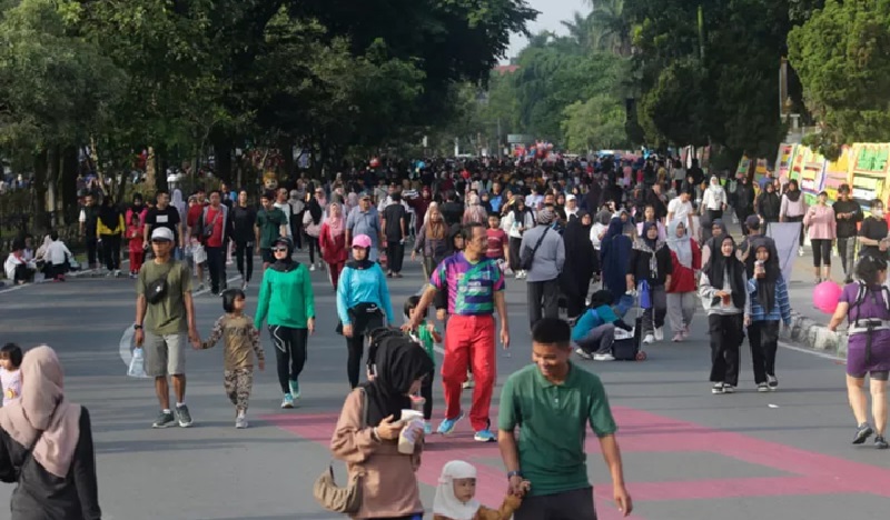 Pelaksanaan CFD di Jalan Sudirman Pekanbaru, beberapa waktu lalu.