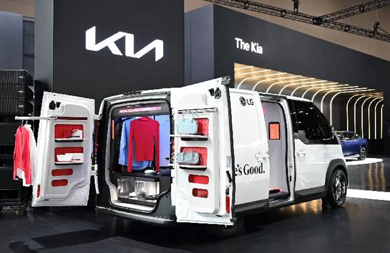 Salah satu mobil dari LG yang berkolaborasi dengan Kia berbasis teknologi PBV (platform beyond vehicle, beberapa waktu lalu.