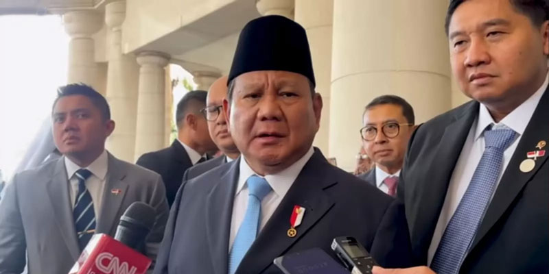 Presiden RI Prabowo Subianto saat diwawancara wartawan, beberapa hari lalu.