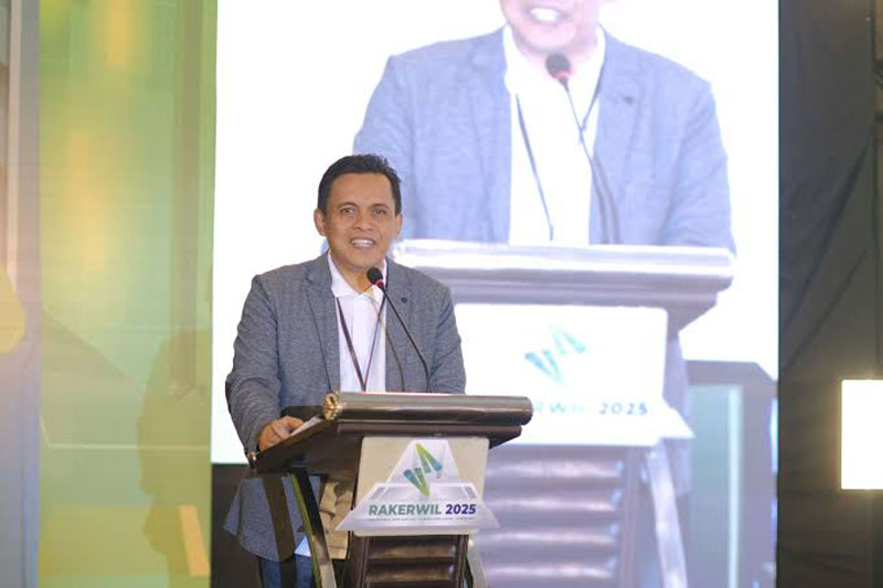 Pemimpin Wilayah PT Pegadaian Kanwil Pekanbaru Eko Supriyanto saat menyampaikan sambutan, beberapa waktu lalu.