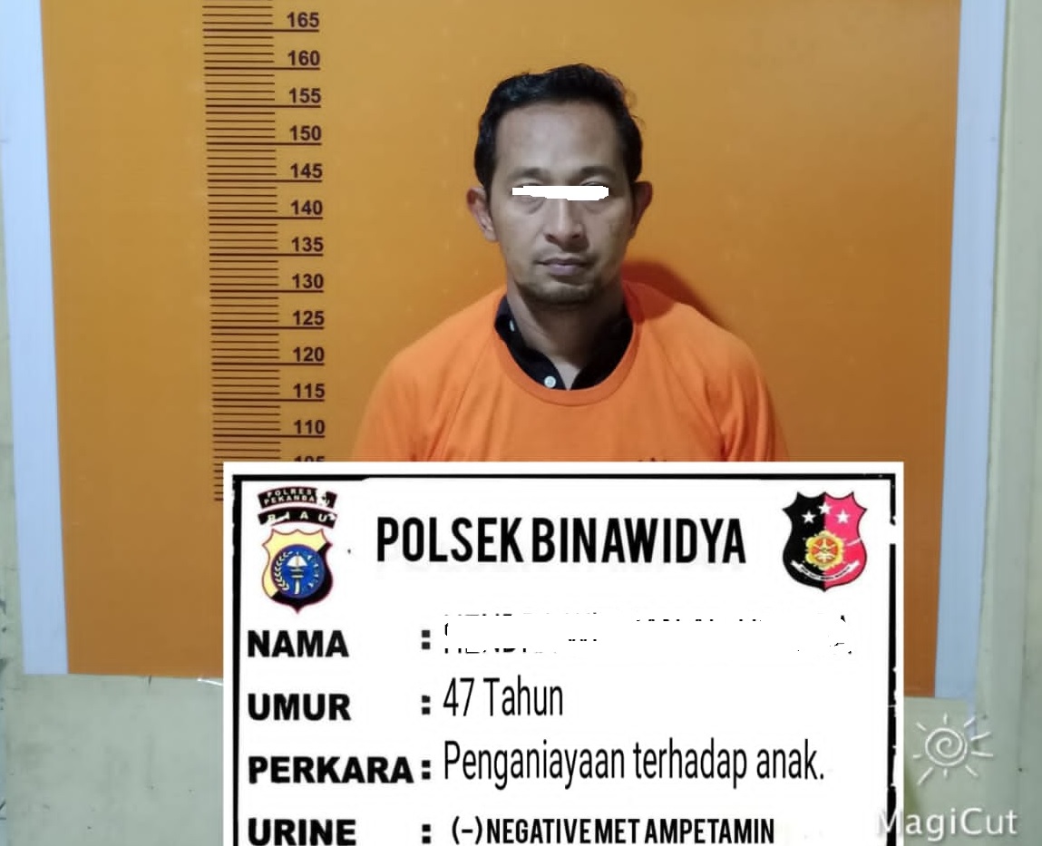 Pelaku inisial HW (47) saat diamankan polisi.