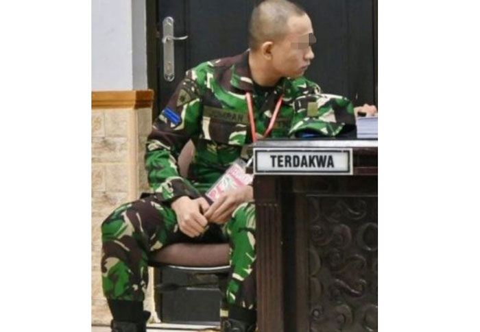 Kelasi Satu Jumran, terdakwa pembunuhan Juwita, jurnalis di Banjarbaru.