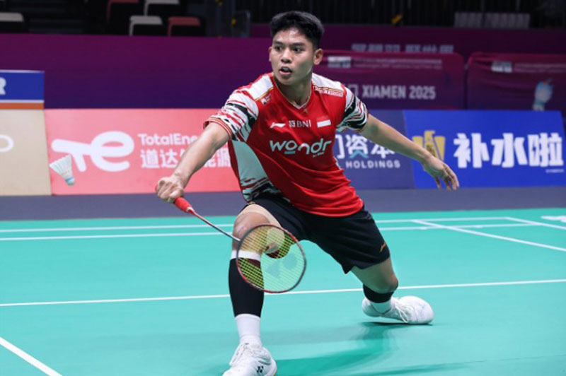 Tunggal putra Indonesia Moh Zaki Ubaidillah melaju ke babak 16 besar Taipei Open usai mengalahkan wakil tuan rumah Chi Yu Jen di Taipei Arena, Taiwan, Rabu (7/5/2025).
