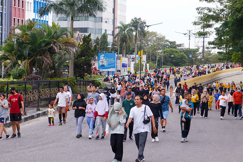 Pelaksanaan CFD di Jalan Sudirman Pekanbaru, beberapa waktu lalu.