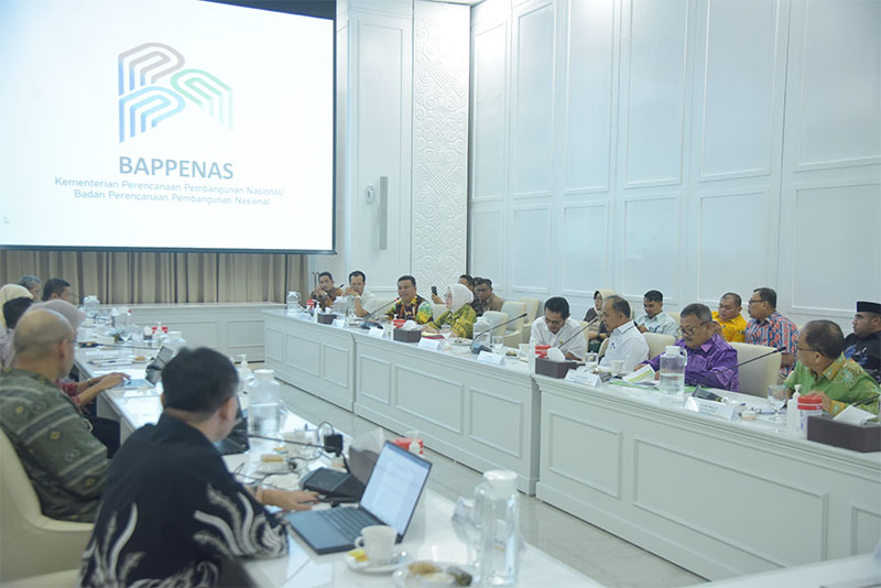 Bupati Inhil Herman bersama jajaran audiensi bersama Kepala Bappenas dalam memperjuangkan kelapa rakyat, Rabu (21/5/2025).