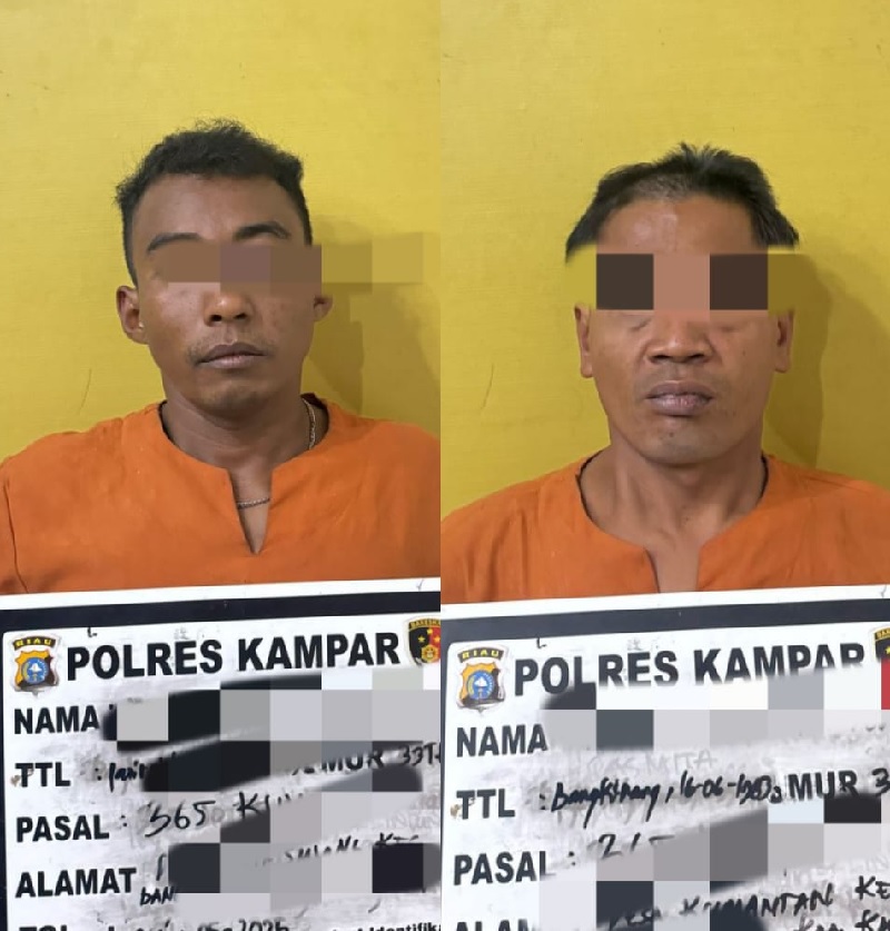 Satreskrim Polres Kampar meringkus dua pelaku jambret, Sabtu (24/5/2025).