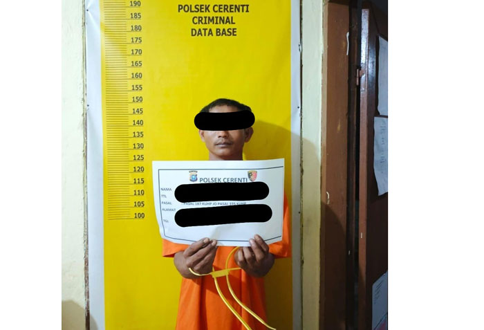 Tim Polsek Cerenti amankan S, tersangka yang diduga mencoba membunuh ibu kandungnya, Ahad (25/5/ 2025).