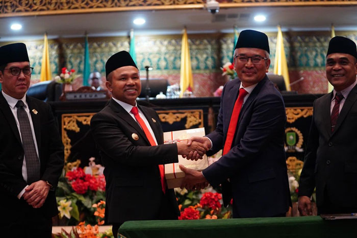 Gubri Abdul Wahid menerima opini WDP dari BPK RI untuk LHP laporan keuangan Pemprov Riau tahun anggaran 2024.