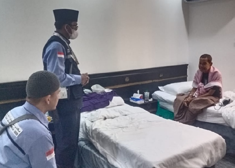 Jemaah asal Pelalawan Oncu Buang Ahmad saat dirawat di RS King Faisal Makkah.