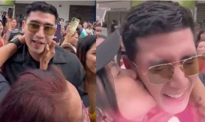 Verrell Bramasta saat dikerubungi, dipegang dan dicium penggemar di Singapura.