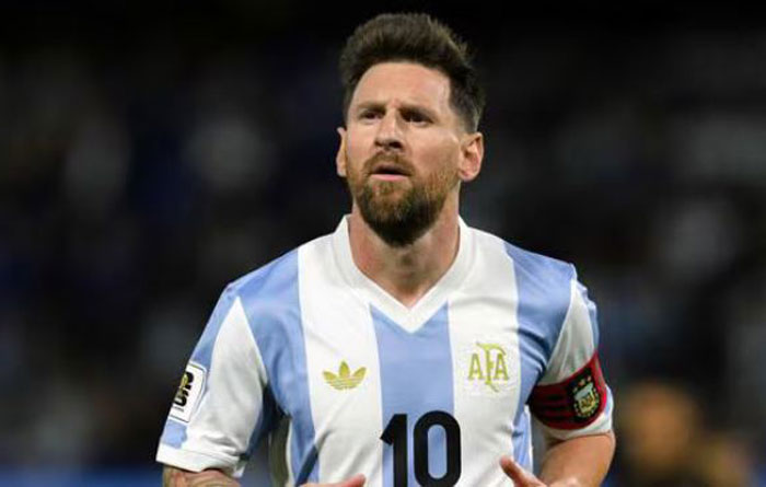 Penyerang Timnas Argentina Lionel Messi.