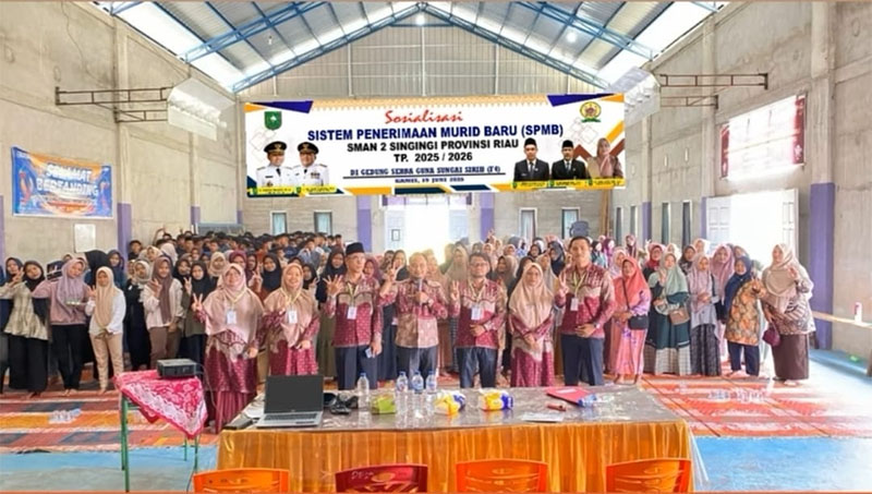 Peserta sosialisasi SPMB di SMAN 2 Singingi, Desa Sungai Sirih Kecamatan Singingi, Kamis (19/6/2025) kemaren.