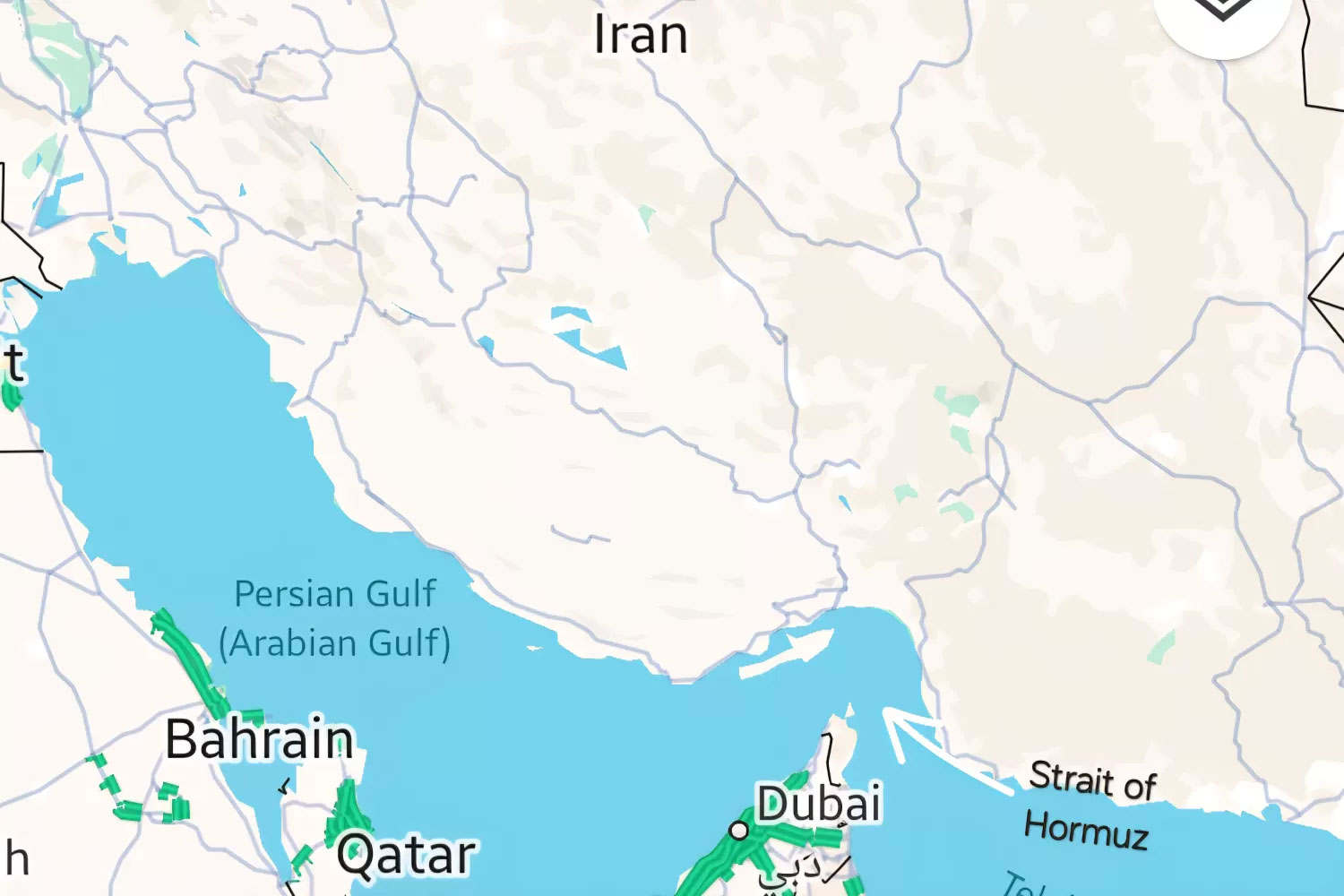 Ilustrasi Selat Hormuz, salah satu jalur perdagangan minyak utama dunia.