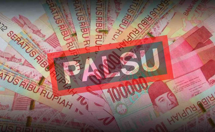 Ilustrasi uang palsu.