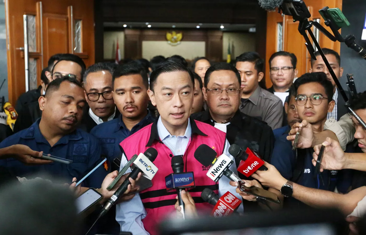 Terdakwa Tom Lembong saat menjalani sidang lanjutan terkait kasus dugaan korupsi impor gula di Pengadilan Tipikor, Jakarta.