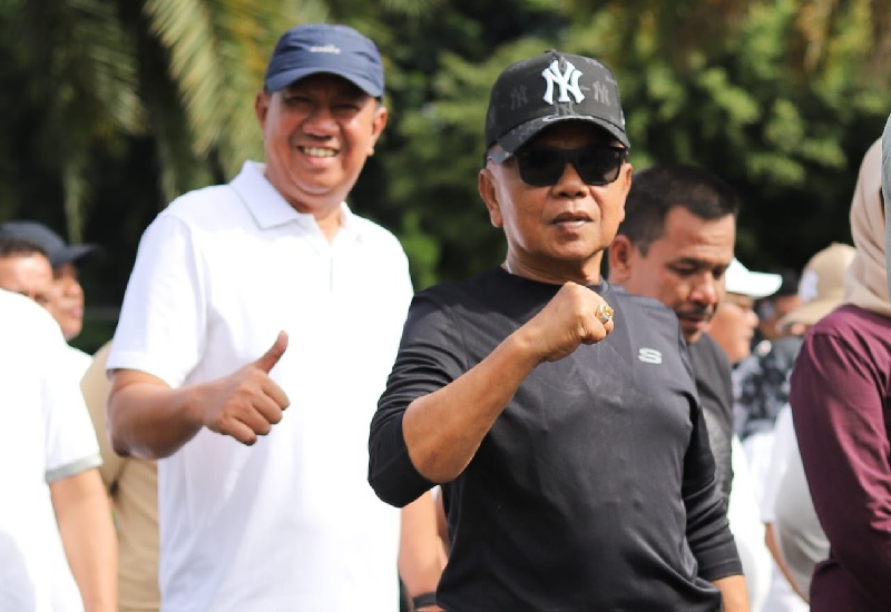 Bupati AKBP Purn H Asmar dan Wakil Bupati Kabupaten Kepulauan Meranti Muzamil Baharudin.