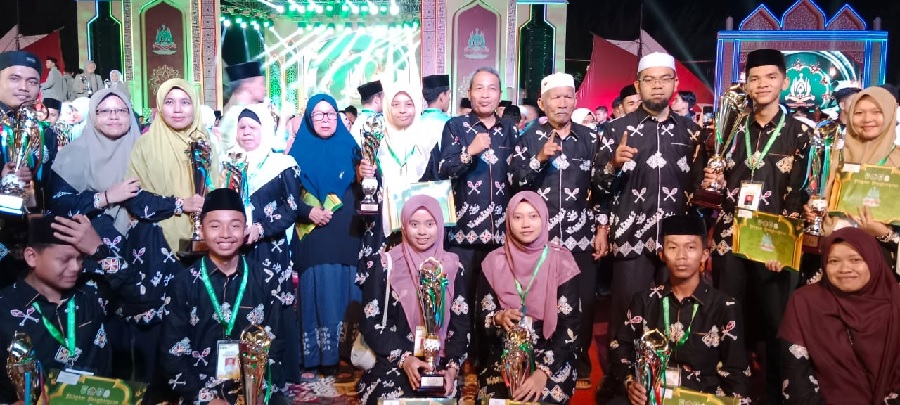 Kafilah Kuansing usai penutupan MTQ Riau di Kabupaten Bengkalis, Sabtu (5/7/2025) malam.