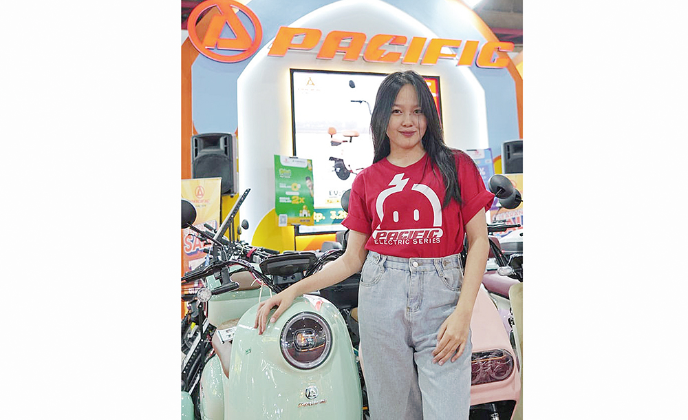 Produk sepeda listrik Pacific saat dipamerkan di salah satu stan, beberapa waktu lalu.