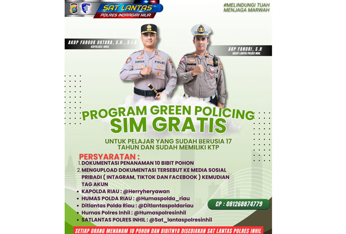 Polres Inhill gelar Program Green Policing yang tawarkan pelayanan pembuatan SIM gratis bagi pelajar dengan syarat tertentu