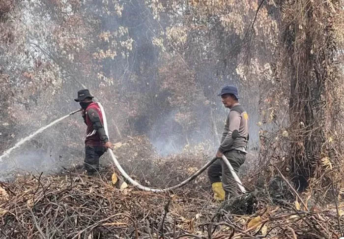 Pemadaman Karhutla di Kampar beberapa waktu lalu.