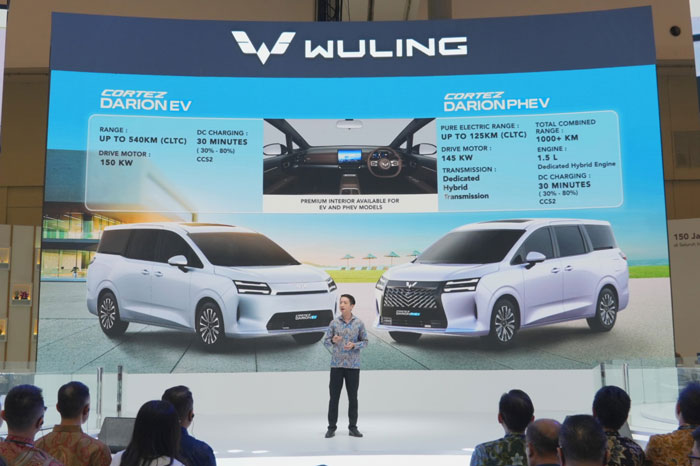 Wuling Cortez Darion EV dan PHEV yang dioamerkan di GIIAS Tangerang, Rabu (23/7/2025).