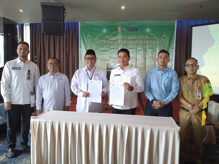 Kegiatan penandatanganan nota kesepahaman (MoU) antara PT Riau Petroleum dan Badan Pengawasan Keuangan dan Pembangunan (BPKP) Perwakilan Provinsi Riau.