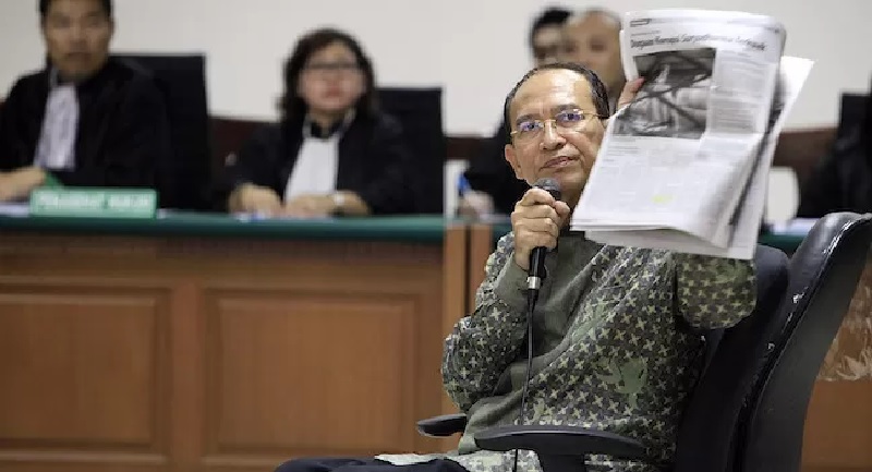 Mantan Menteri Agama Suryadharma Ali di semasa hidupnya, saat menjalani sidang di Pengadilan Tipikor Jakarta.