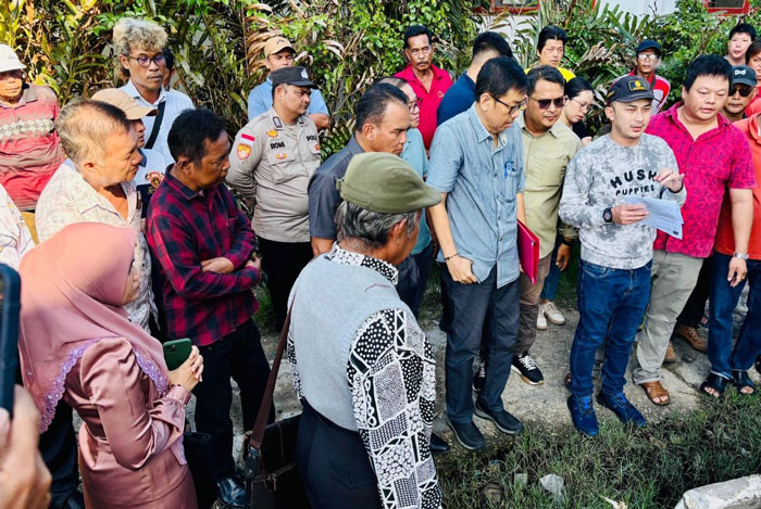 Sidang lapangan yang berlangsung di lahan sengketa tepatnya di Jalan Ibrahim, Selatpanjang Selatan, Kecamatan Tebingtinggi beberapa waktu lalu.