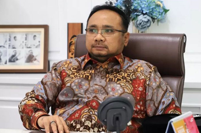 Yaqut Cholil Qoumas saat masih menjabat sebagai Menteri Agama RI. Yaqut dijadwalkan aka diperiksa KPK hari ini terkait kuota tambahan haji 2024.