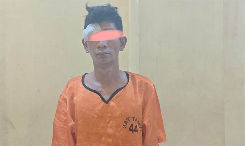 Pelaku curanmor yang diamankan Sat Reskrim Polres Kuansing, Ahad (17/8/2025) malam.