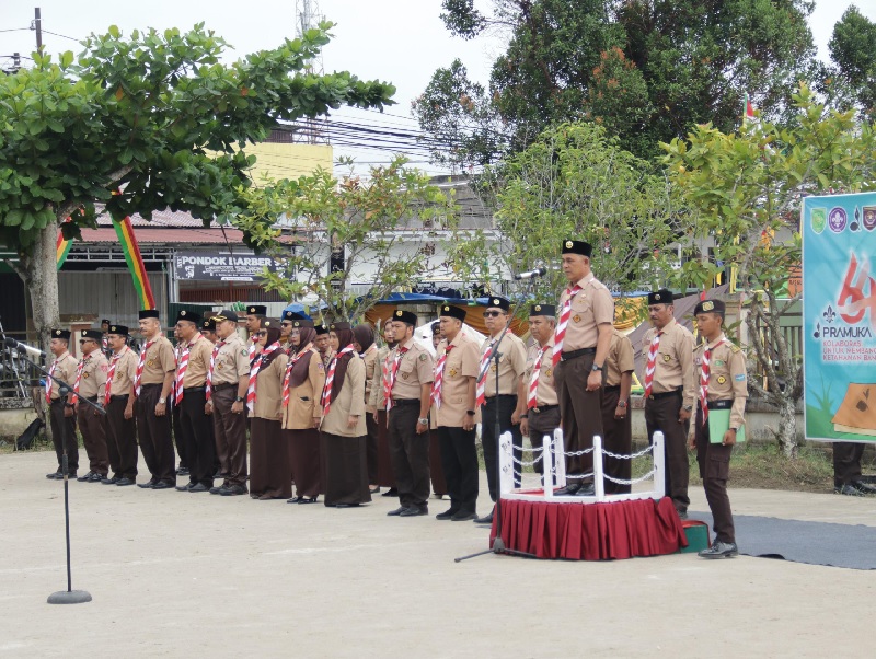 Bupati Inhil Herman membuka kegiatan hari pramuka di Graha Pramuka Jalan Soebrantas, Tembilahan, Jumat (22/8/2025)